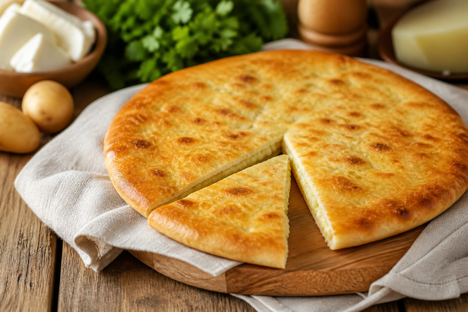 Картофджин: осетинский пирог с картофелем и сыром